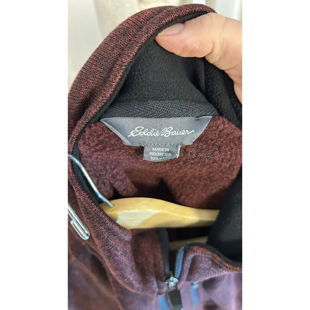 Copied - Eddie Bauer Men's Size 2XL Maroon Half Zip Pullover Sweater #0055 - Picture 4 of 6